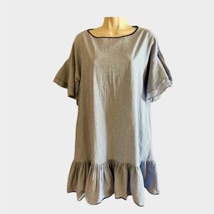 Zara blue and white stripe, short sleeve dress size S